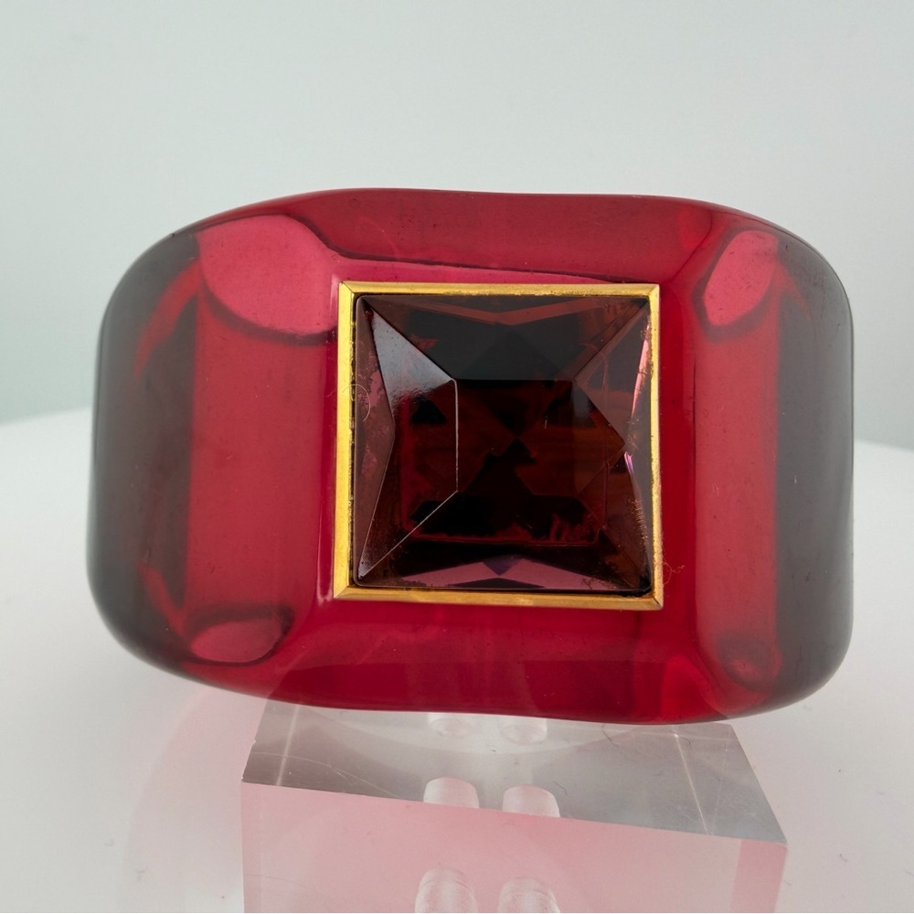 Vintage clear red bangle